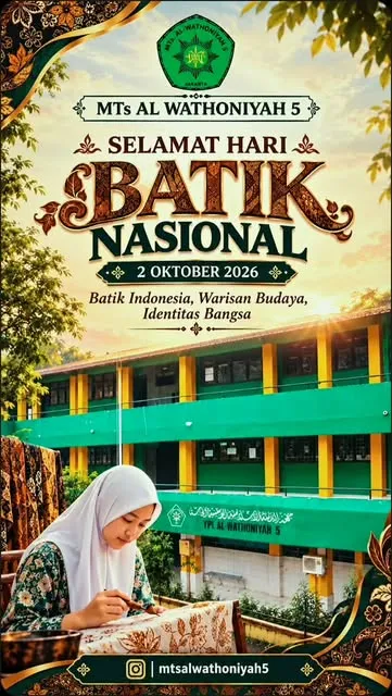 Poster Selamat Hari Batik Nasional 2 Oktober 2026 dari MTs Al Wathoniyah 5
